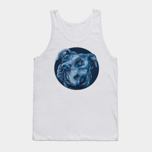 Blue pitbull dog animal portrait Tank Top